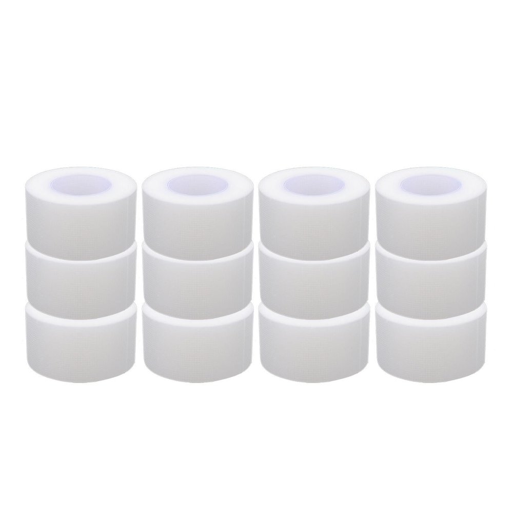 12 Rolls Adhesive Tape for Wound Care, Breathable Pe First Aid Tape 2.5cm X 9.1m, Hypoallergenic Fixing Bandages for Nursing and Pressure Protection