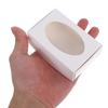 VILLCASE 50pcs Small Kraft Paper Soap Boxes with Window Mini Packaging Boxes for Jewelry and Bakery Treats 350g Cardstock Oval for Handmade Soap and Candy view 4