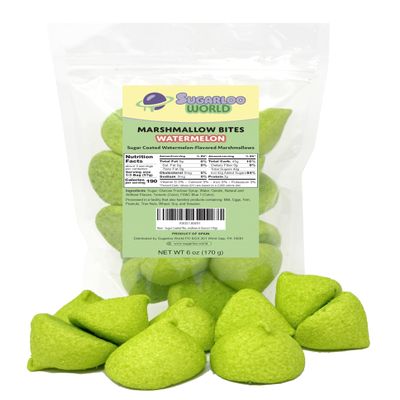 Sugar Coated Marshmallow Candy Watermelon Marshmallows, Sugar Covered Chewy Candy 6 Ounce (170g)