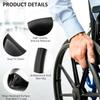 Silicone Wheelchair Push Rim Covers, Hand Push Cover Wheelchair Hand Rim Grips, Silicone Protective Cover, Universal Fit, Soft Touch, for 20-24 Inch Wheels (black,22in) view 3