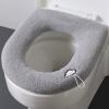 LUCKDANO Toilet Cushion Toilet Thicken Seat Cover Cushion Pads - Soft, Washable, and Warmer Bathroom - Fits Round and UShaped Seats (Dark gray) view 2