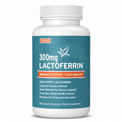 Lactoferrin 300 USA Pure Premium Grade Supports Gut Barrier, Immune Defense, & Digestive Health Third-Party Tested & GMP Certified 60 Capsules