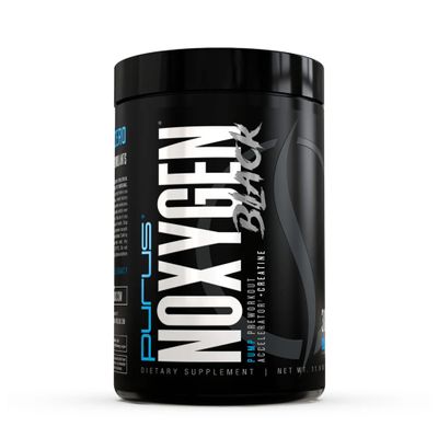 Purus Labs NOXygen Black Powder Pre-Workout Accelerator | Nitric Oxide Booster & Oxygen Amplifier | Hydromax Glycerol & NO3-T Nitrates | 30 Servings (Blue Raspberry)