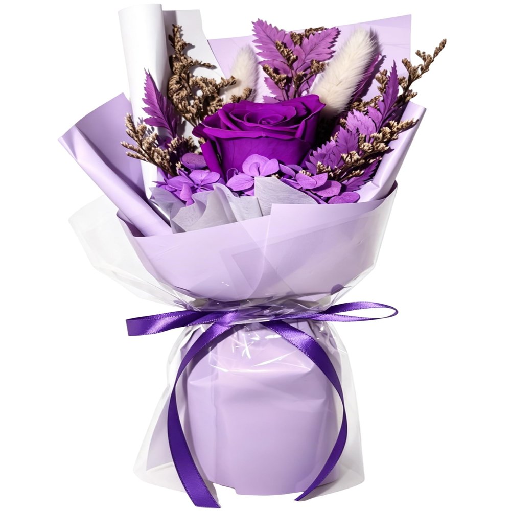 Preserved Flowers Bouquet,Flowers For Delivery,Purple Rose Bouquets,Birthday Flowers Gifts For Women Mom Grandma Wife Friends,Real Roses Gift From Daughter ValentineS Day Mothers Day Anniversary