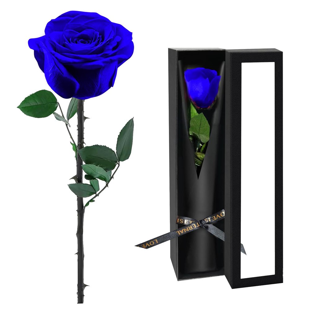 Preserved Flowers for Delivery,Blue Rose Bouquets That Last 5 Years,Birthday Flowers Gifts for Women Mom Grandma Wife Friends,Mothers Day Roses Gift,Romantic Floral for Anniversary or Valentines Day