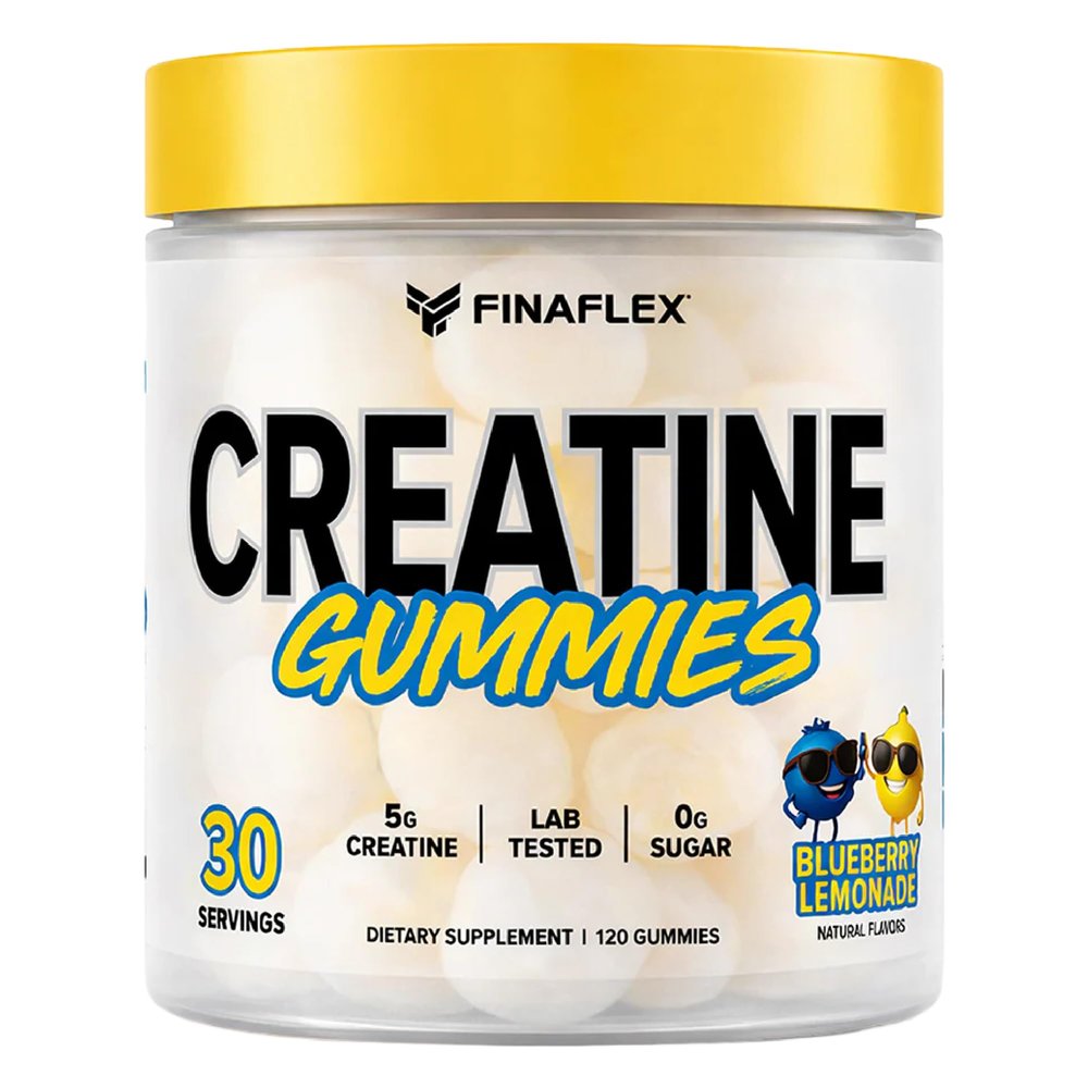FINAFLEX Creatine Gummies - 120 Gummies - Blueberry Lemonade Flavor - Promotes Muscular Strength, Size & Performance - 5g of Creatine Monohydrate Per Serving - 30 Servings