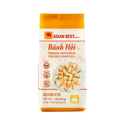 Asian Best Bnh Hi Premium Vietnamese Fine Rice Vermicelli, Gluten Free, Non GMO, Vegan, 1 lb