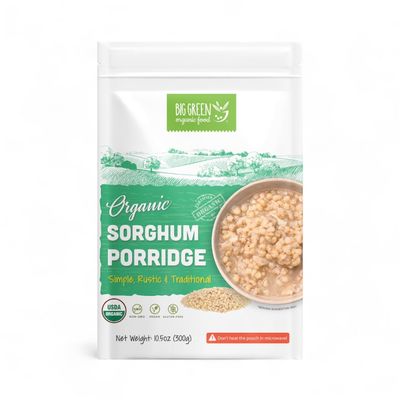 Big Green Organic Food - Organic Sorghum Porridge, Unsweetened, Non-GMO, Gluten-Free, Vegan, High Fiber, Healthy Breakfast, Easy Instant Porridge Mix (1 Pack)
