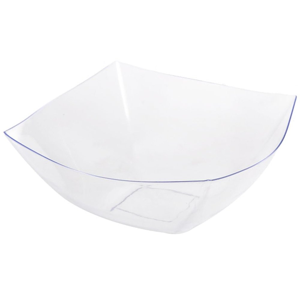 16 oz Clear Square Bowls - Disposable Catering and Party Bowls - Case of 48
