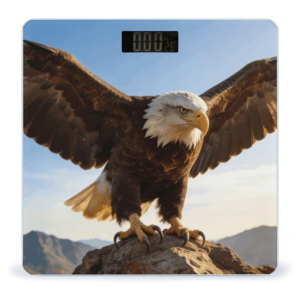 Fierce Eagle and National Flag Scale for Body Weight Accurate Digital Bathroom Scale with High-Precision Sensors Large LCD Display Digital Weighing Machine for People 400lb Capacity