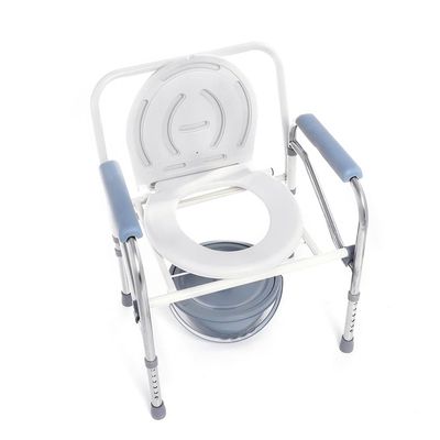 NRFJFOP Portable Foldable Potty Chair Toilet Adjustable Commode Closestool Chamber Pot for Elderly Men Women Stainless Steel