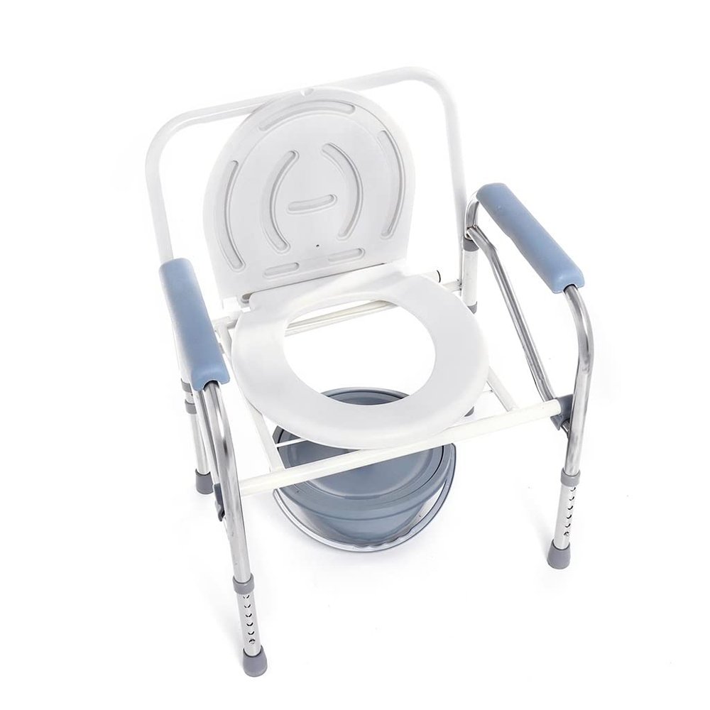 NRFJFOP Portable Foldable Potty Chair Toilet Adjustable Commode Closestool Chamber Pot for Elderly Men Women Stainless Steel