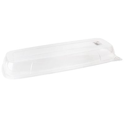Organic Rectangular Dome Lids - Large, Plastic - Case Of 24 - For Eco Trays, Catering & Display