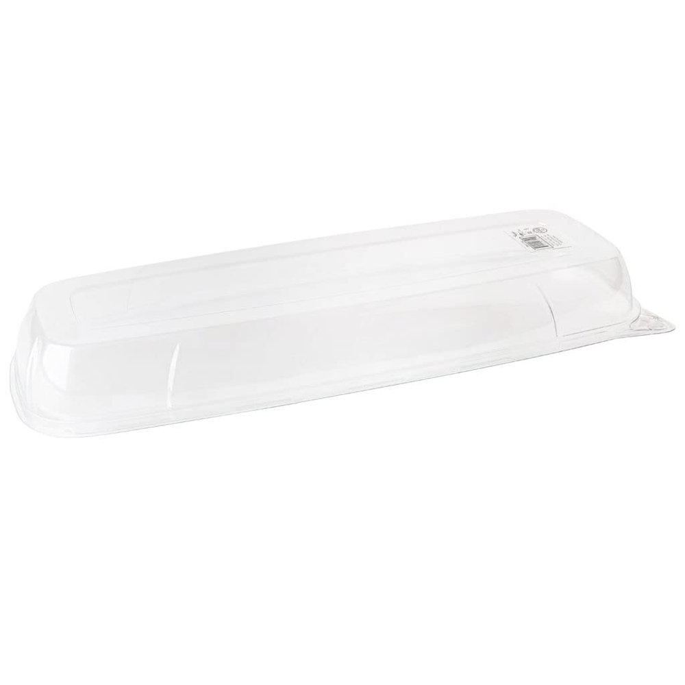 Organic Rectangular Dome Lids - Large, Plastic - Case Of 24 - For Eco Trays, Catering & Display