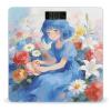 Blue Girl and Flowers Scale for Body Weight Accurate Digital Bathroom Scale with High-Precision Sensors Large LCD Display Digital Weighing Machine for People 400lb Capacity view 1