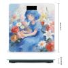 Blue Girl and Flowers Scale for Body Weight Accurate Digital Bathroom Scale with High-Precision Sensors Large LCD Display Digital Weighing Machine for People 400lb Capacity view 2