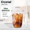 Ziliny 500 Sets Clear Plastic Cups with Lids and Straws, Disposable Iced Coffee Cups Drinking PET for Cold Drinks, Juice, Smoothie, Coffee Shops, Party, Christmas (16 oz,Clear) view 3
