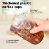 Ziliny 500 Sets Clear Plastic Cups with Lids and Straws, Disposable Iced Coffee Cups Drinking PET for Cold Drinks, Juice, Smoothie, Coffee Shops, Party, Christmas (16 oz,Clear) view 4