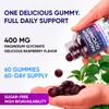 Magnesium Glycinate Gummies 400mg Extra Strength, BlackBerry Flavor (60 Count) - High Absorption Supplement for Adults, Kids, Women & Men, Muscle & Relaxation, Sugar-Free Vegan Chewable Non-GMO view 4