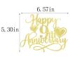Dxsdgetue Gold Glitter Happy 9th Anniversary Cake Toppers view 2