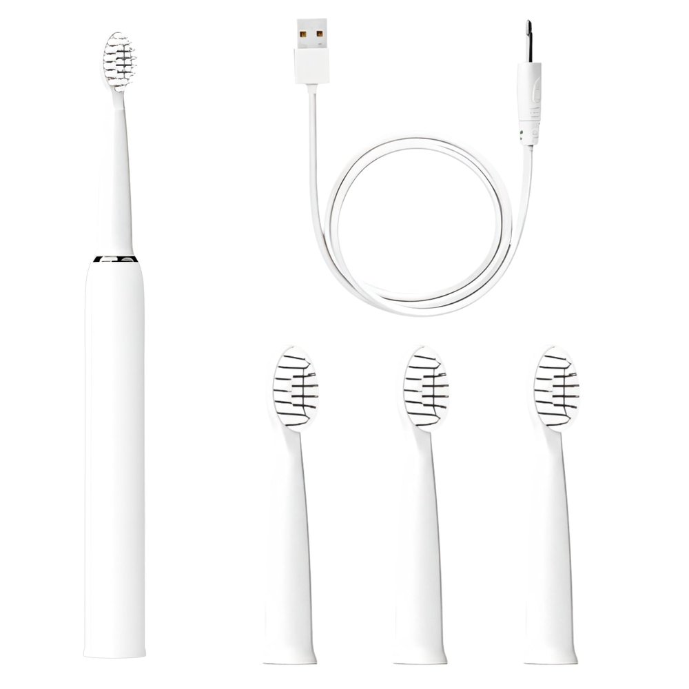 yeeplant Rechargeable Kids Electric Toothbrush, 4 Brush Heads, 3 Modes, Ipx7 Waterproof, Soft Bristles, for Ages 512