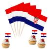 JBSJBS Croatia Flag Croatia Cupcake Topper Flags Banner Mini Small Croatian Toothpick Stick Flags Cake Party Festival Theme Decorations(100Pcs) view 1