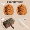 4.0-4.5cm Wenwan Walnut, Chinese Walnuts Set, Traditional Stress Relief Hand Fidget Tool for Office Workers and Adult, Lion Head Walnut Pair with Gift Box and Brush, Chinese New Year Gift Idea view 2
