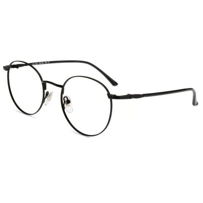 Firmoo Blue Light Blocking Glasses for Computer Reading Retro Metall Round Frame for Women Men(Black 0.5x)