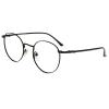 Firmoo Blue Light Blocking Glasses for Computer Reading Retro Metall Round Frame for Women Men(Black 0.5x) view 1