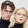 Firmoo Blue Light Blocking Glasses for Computer Reading Retro Metall Round Frame for Women Men(Black 0.5x) view 2