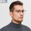 Firmoo Blue Light Blocking Glasses for Computer Reading Retro Metall Round Frame for Women Men(Black 0.5x) view 3