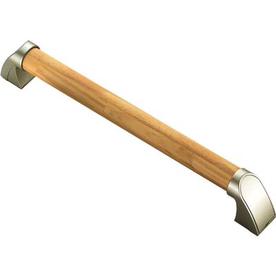 KICHOUSE Bathroom Grab Bar 34cm Natural Wood Non-Slip Handrail for Shower and Toilet Safety Support Bar for Seniors and Disabled Users