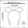 10 Pcs Pearl Bow Decoration for Bouquets, Beaded Pearl Bow Cake Decor, Pearls Bridal Shower Decoration for Wedding Birthday Wrapper Flower Bouquet Accessories view 2