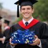 Burymento Graduation Wrapping Paper Roll - 17 in x 16.4 ft, Mini Roll - Blue Wrapping Paper for Graduation, Congrats Grad Caps and Diploma Gift Wrap for High School College University Senior Ceremony view 4
