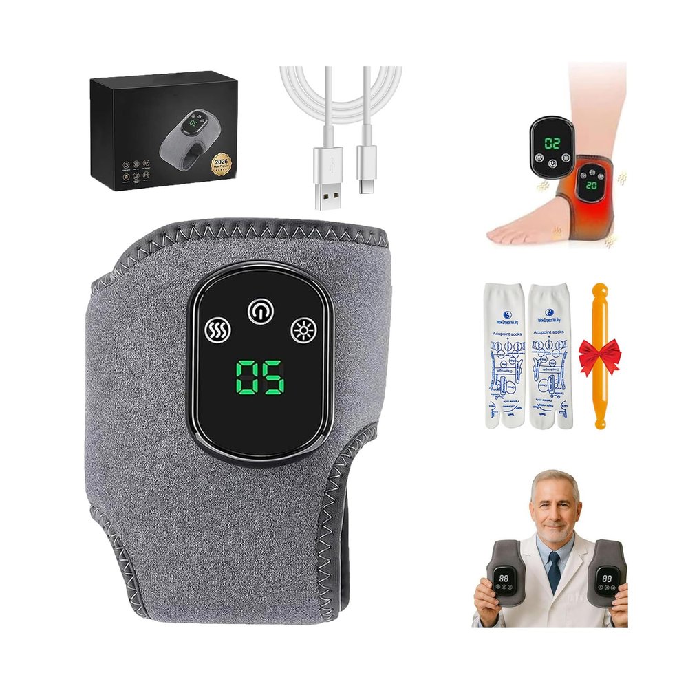 Try Massager Pro Foot Massage, Triple Therapy Foot Massager, 5 Heat Levels & 3 Vibration Modes, Smart Timing Wireless Portable Foot Massager, for Home, Office, Travel (1PC)
