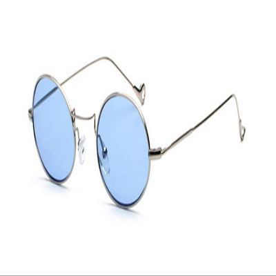 GVBSDvision Retro Sun Reader Oval Tinted Purple, Red, Yellow, Blue, Pink Reading Glass, Anti UV, Reader Glass (Silver Frame Blue Lens, 2.5, x)