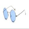 GVBSDvision Retro Sun Reader Oval Tinted Purple, Red, Yellow, Blue, Pink Reading Glass, Anti UV, Reader Glass (Silver Frame Blue Lens, 2.5, x) view 1