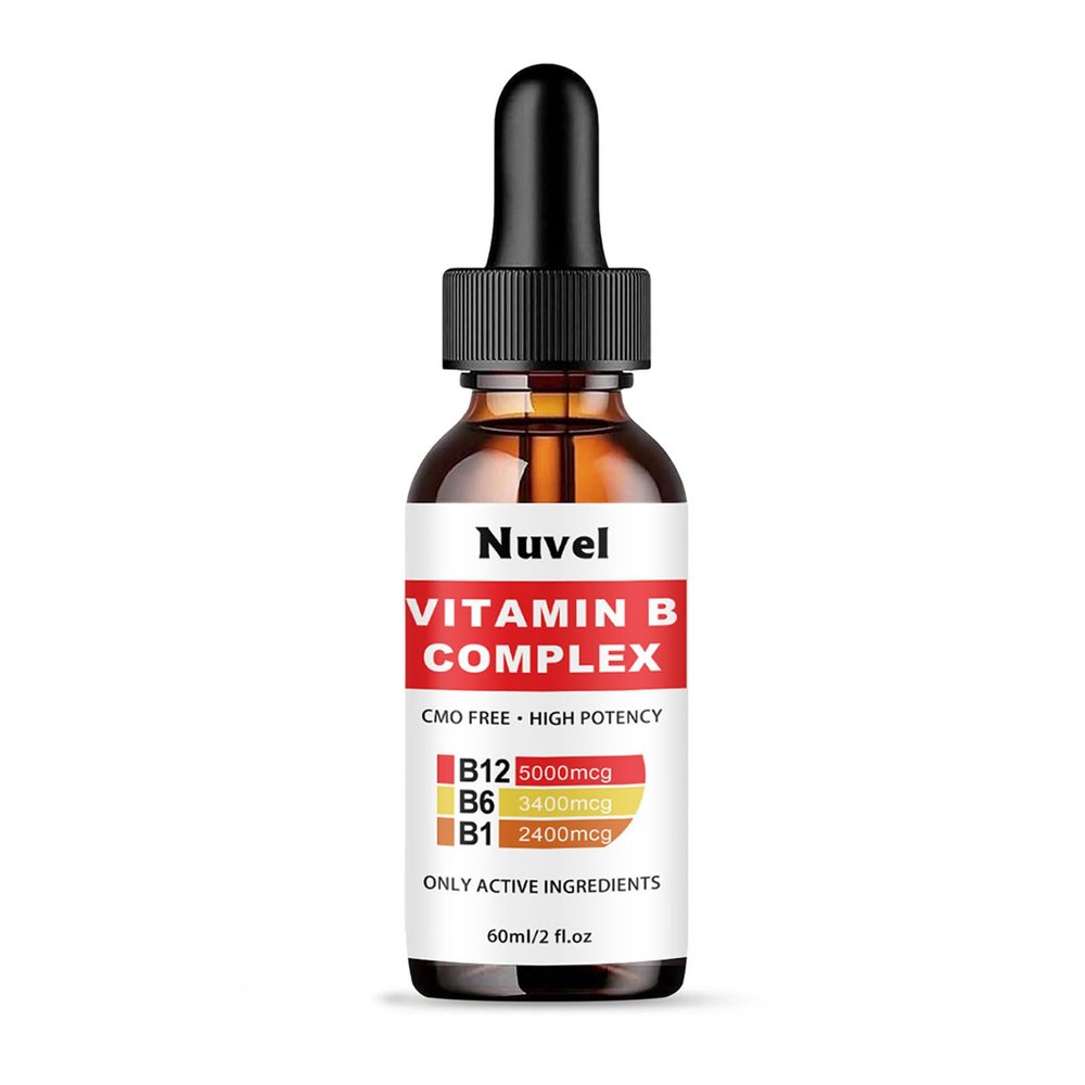 Nuvel Vitamin B Complex with B12, B1, B6, Essential Vitamin 5-in-1 Vitamin B Complex Liquid Drops