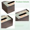 Machify Floral Tissue Box, Black Walnut Wood Grain, Decorative Napkin Holder for Home, Living Room, Office, Hotel, 7.8 X 5 X 3.7 in view 3