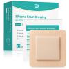 Silicone Foam Dressing with Gentle Border, 4''x4'', 22 Pack Waterproof Silicone Bandages for Wound Care, High Absorbent Self Adhesive Bed Sore Patches view 1