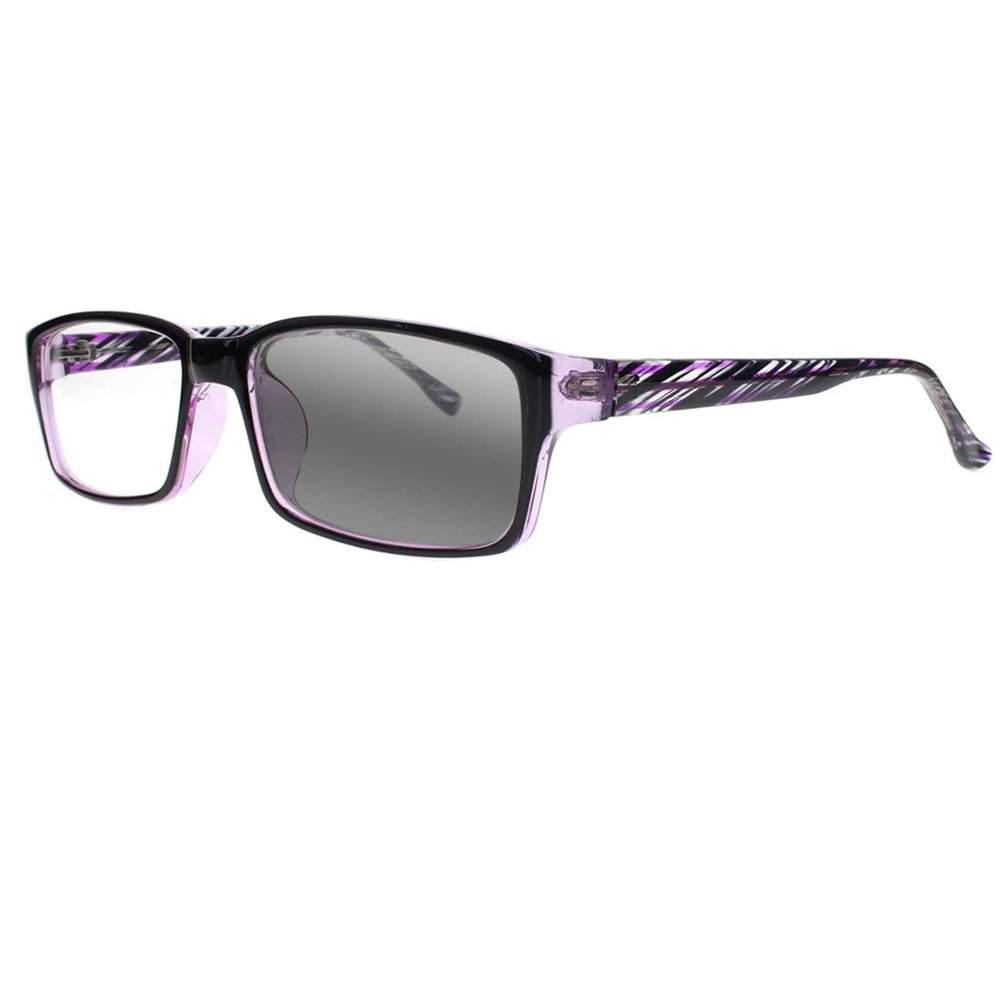 SightPerk Bifocal Photochromic Rectangular Frame Reading Glasses For Men Women Sunglasses Readers (Purple, 2.75, x)