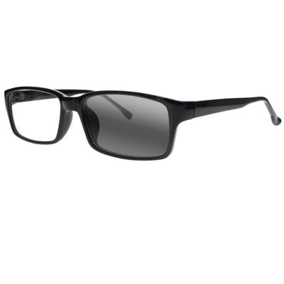 SightPerk Bifocal Photochromic Rectangular Frame Reading Glasses For Men Women Sunglasses Readers (Black, 1.75, x)