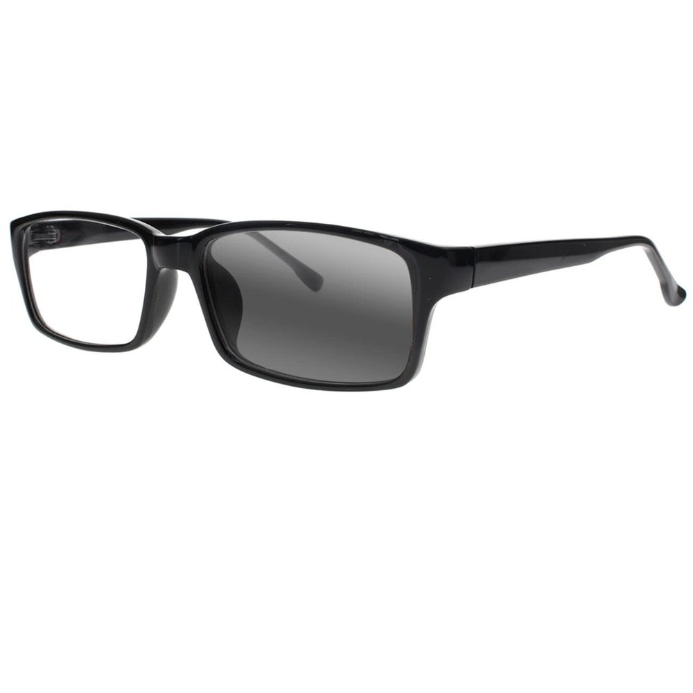 SightPerk Bifocal Photochromic Rectangular Frame Reading Glasses For Men Women Sunglasses Readers (Black, 1.75, x)