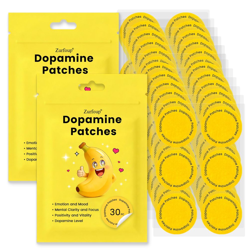 Zurfoup Dopamine Patches for Mood Support,Vegan Mood Balance Patch for Men and Women,8-Hour Long-Lasting Formula Support (60PCS)