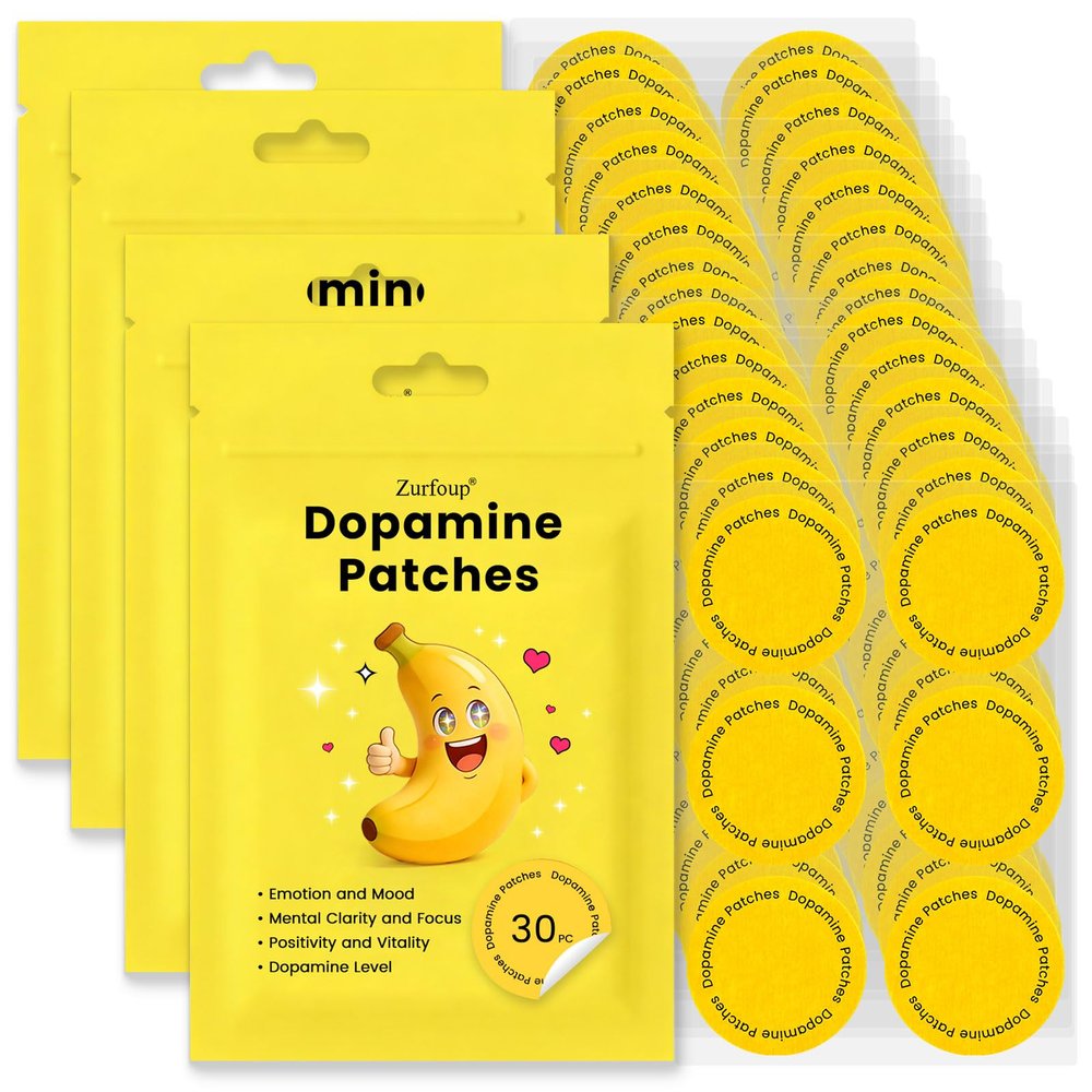 Zurfoup Dopamine Patches for Mood Support,Vegan Mood Balance Patch for Men and Women,8-Hour Long-Lasting Formula Support (90PCS)