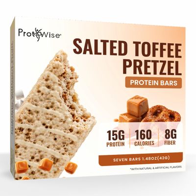 ProtiWise Salted Toffee High Protein Bars, 21ct - 15g Protein - High Fiber