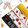 4 Rolls Back to School Ribbon,ABCPencilAppleYellow Ruler Ribbon,2.5 Inch 20 Yards Fabric Wrapping Ribbons for Bow Wreath Party Home Decor view 1