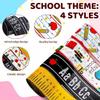4 Rolls Back to School Ribbon,ABCPencilAppleYellow Ruler Ribbon,2.5 Inch 20 Yards Fabric Wrapping Ribbons for Bow Wreath Party Home Decor view 3