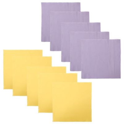 Beaupretty 10pcs Silver Cleaning Cloth and Jewelry Polishing Wipes Large 17x17cm Suede Fabric for Home Use Silverware and Care Random Color