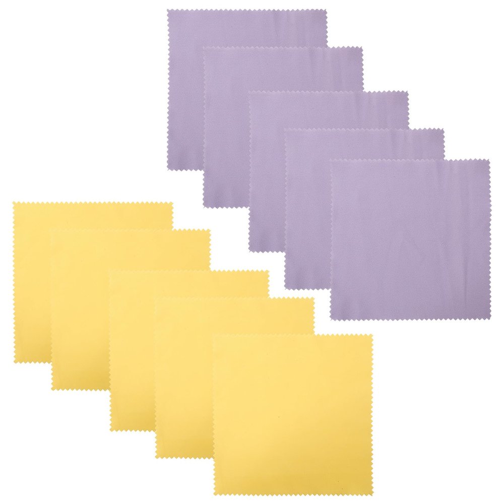 Beaupretty 10pcs Silver Cleaning Cloth and Jewelry Polishing Wipes Large 17x17cm Suede Fabric for Home Use Silverware and Care Random Color